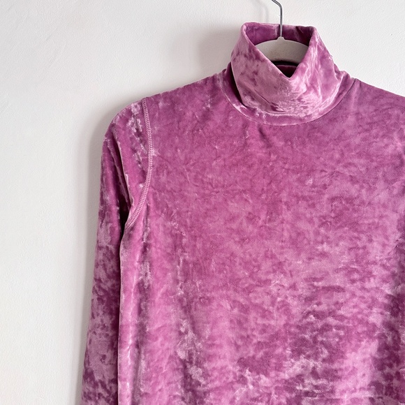 Dries Van Noten mauve pink velvet turtleneck mock neck maryam nassir zadeh XS S - Picture 2 of 6